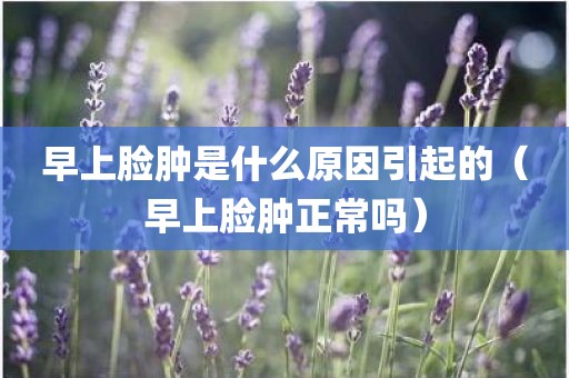 早上脸肿是什么原因引起的(早上脸肿正常吗)