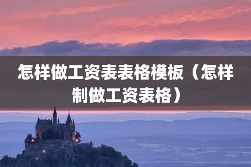 怎样做工资表表格模板（怎样制做工资表格）