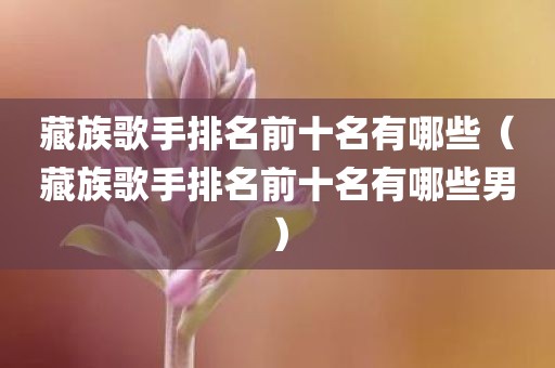 藏族歌手排名前十名有哪些（藏族歌手排名前十名有哪些男）