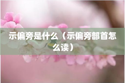 示偏旁是什么（示偏旁部首怎么读）