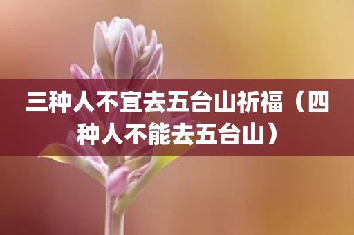 三种人不宜去五台山祈福（四种人不能去五台山）