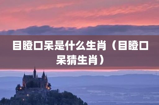 目瞪口呆是什么生肖（目瞪口呆猜生肖）
