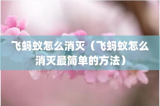 飞蚂蚁怎么消灭（飞蚂蚁怎么消灭最简单的方法）