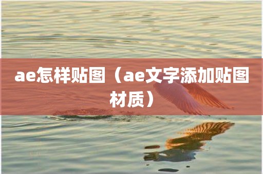 ae怎样贴图（ae文字添加贴图材质）