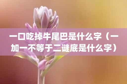 一口吃掉牛尾巴是什么字（一加一不等于二谜底是什么字）