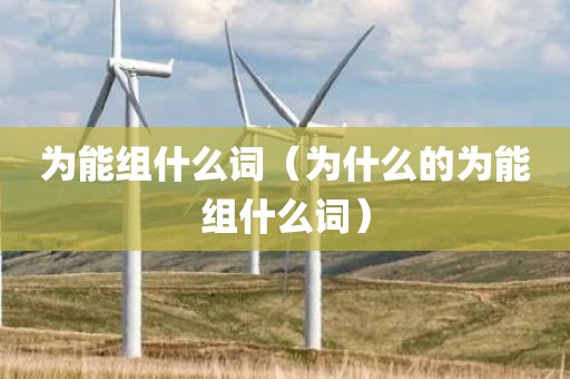 为能组什么词（为什么的为能组什么词）