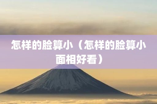 怎样的脸算小（怎样的脸算小面相好看）