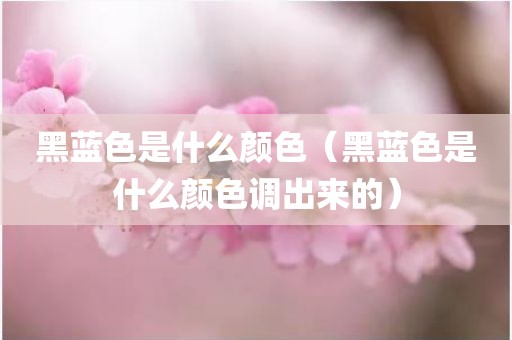 黑蓝色是什么颜色（黑蓝色是什么颜色调出来的）