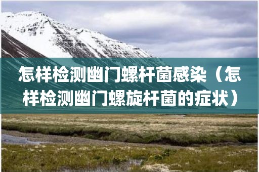 怎样检测幽门螺杆菌感染（怎样检测幽门螺旋杆菌的症状）