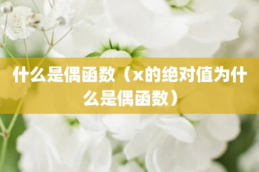 什么是偶函数（x的绝对值为什么是偶函数）