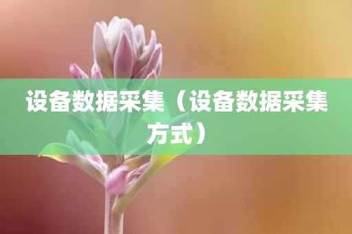 设备数据采集(设备数据采集方式)