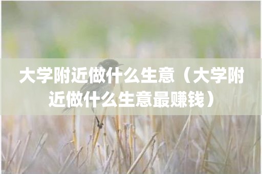 大学附近做什么生意（大学附近做什么生意最赚钱）