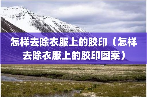 怎样去除衣服上的胶印（怎样去除衣服上的胶印图案）