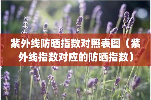 紫外线防晒指数对照表图（紫外线指数对应的防晒指数）