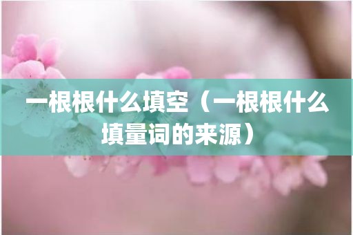 一根根什么填空（一根根什么填量词的来源）