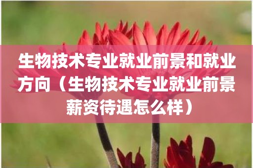 生物技术专业就业前景和就业方向（生物技术专业就业前景 薪资待遇怎么样）