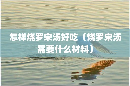怎样烧罗宋汤好吃（烧罗宋汤需要什么材料）