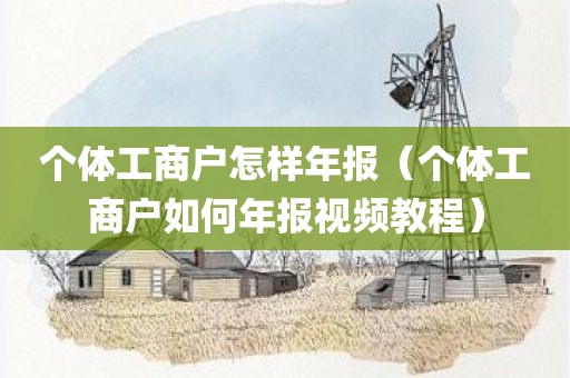 个体工商户怎样年报（个体工商户如何年报视频教程）