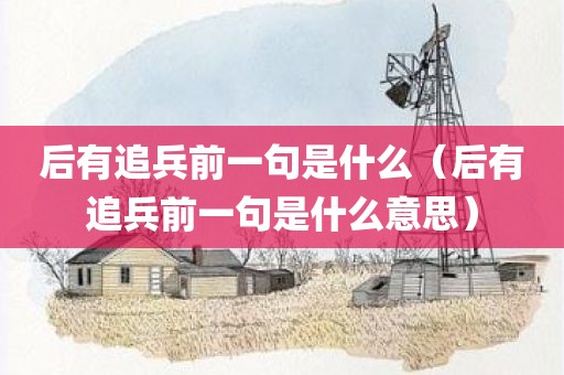 后有追兵前一句是什么（后有追兵前一句是什么意思）