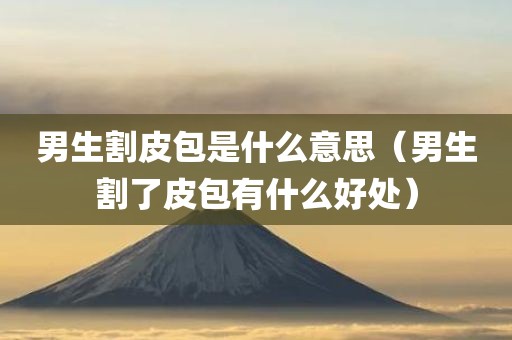 男生割皮包是什么意思（男生割了皮包有什么好处）