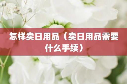 怎样卖日用品（卖日用品需要什么手续）