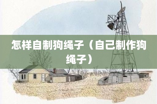 怎样自制狗绳子（自己制作狗绳子）