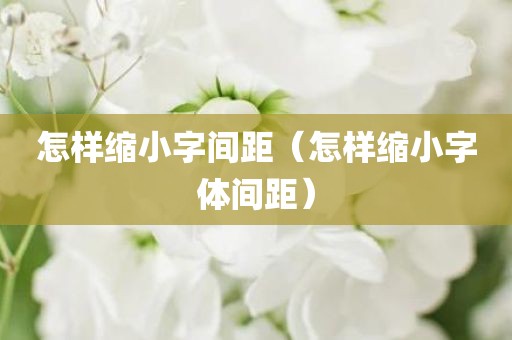 怎样缩小字间距（怎样缩小字体间距）