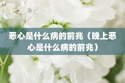 恶心是什么病的前兆（晚上恶心是什么病的前兆）