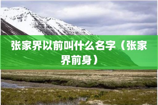 张家界以前叫什么名字（张家界前身）