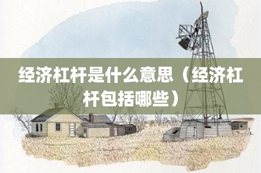 经济杠杆是什么意思（经济杠杆包括哪些）