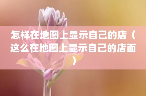 怎样在地图上显示自己的店（这么在地图上显示自己的店面）