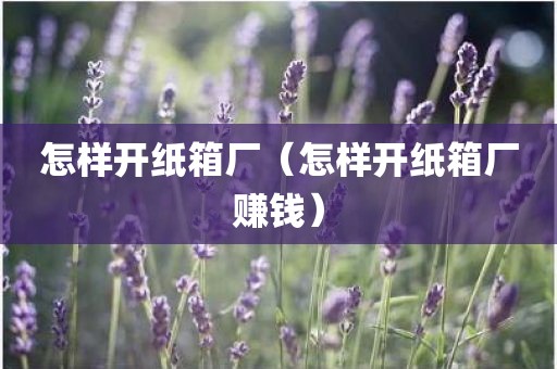 怎样开纸箱厂（怎样开纸箱厂赚钱）
