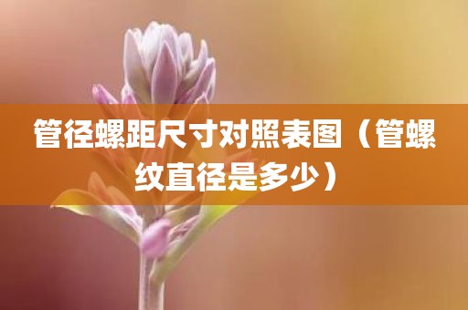 管径螺距尺寸对照表图（管螺纹直径是多少）