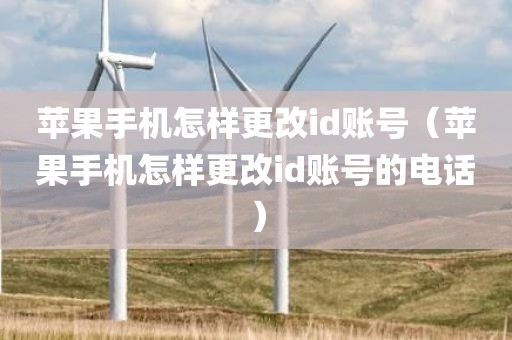 苹果手机怎样更改id账号（苹果手机怎样更改id账号的电话）
