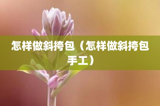 怎样做斜挎包（怎样做斜挎包手工）