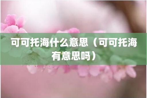 可可托海什么意思（可可托海有意思吗）