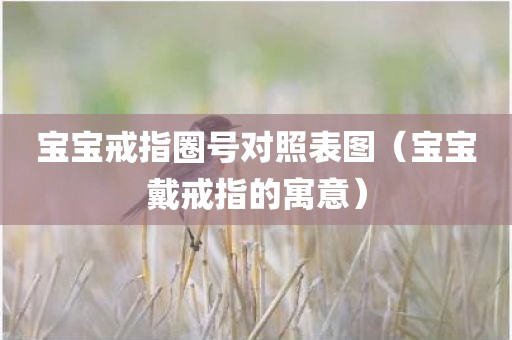 宝宝戒指圈号对照表图（宝宝戴戒指的寓意）