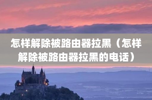 怎样解除被路由器拉黑（怎样解除被路由器拉黑的电话）