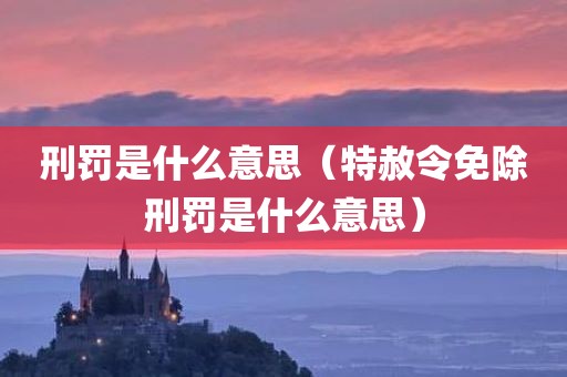 刑罚是什么意思（特赦令免除刑罚是什么意思）