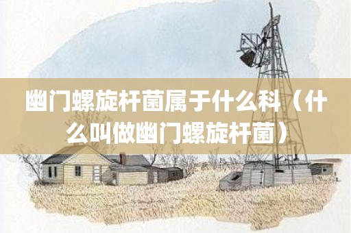 幽门螺旋杆菌属于什么科（什么叫做幽门螺旋杆菌）