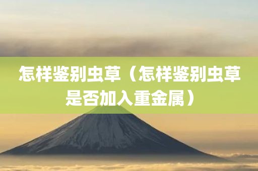 怎样鉴别虫草（怎样鉴别虫草是否加入重金属）