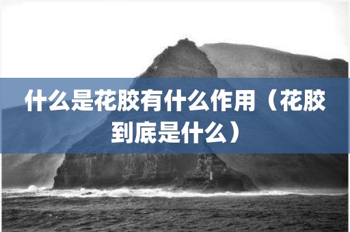 什么是花胶有什么作用(花胶到底是什么)