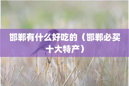邯郸有什么好吃的（邯郸必买十大特产）