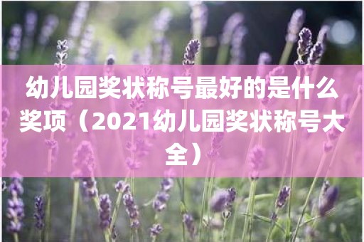 幼儿园奖状称号最好的是什么奖项（2021幼儿园奖状称号大全）