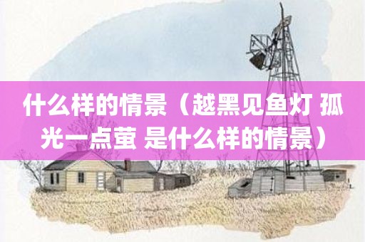 什么样的情景（越黑见鱼灯 孤光一点萤 是什么样的情景）