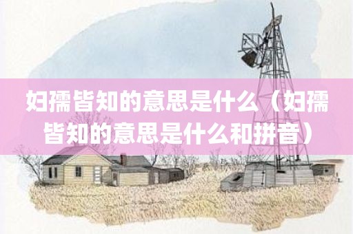 妇孺皆知的意思是什么（妇孺皆知的意思是什么和拼音）