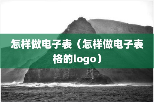 怎样做电子表（怎样做电子表格的logo）