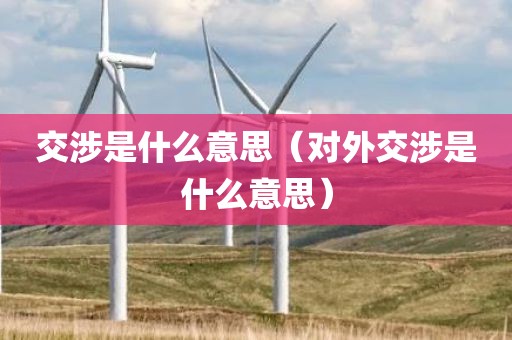 交涉是什么意思（对外交涉是什么意思）