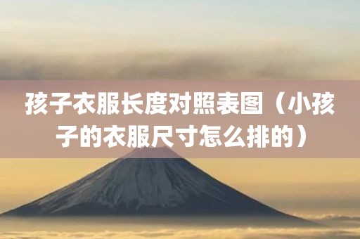 孩子衣服长度对照表图（小孩子的衣服尺寸怎么排的）