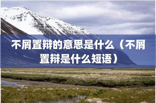 不屑置辩的意思是什么（不屑置辩是什么短语）